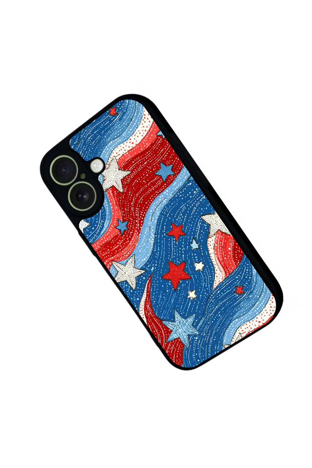 iPhone 17 Uyumlu Retro Yildizlar Tasarımlı Glossy Premium Kılıf