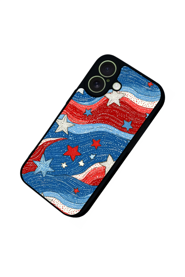 iPhone 17 Uyumlu Retro Yildizlar Tasarımlı Glossy Premium Kılıf