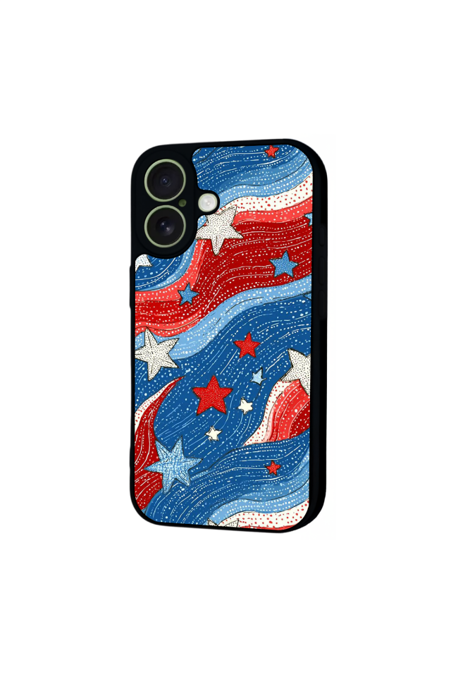 iPhone 17 Uyumlu Retro Yildizlar Tasarımlı Glossy Premium Kılıf