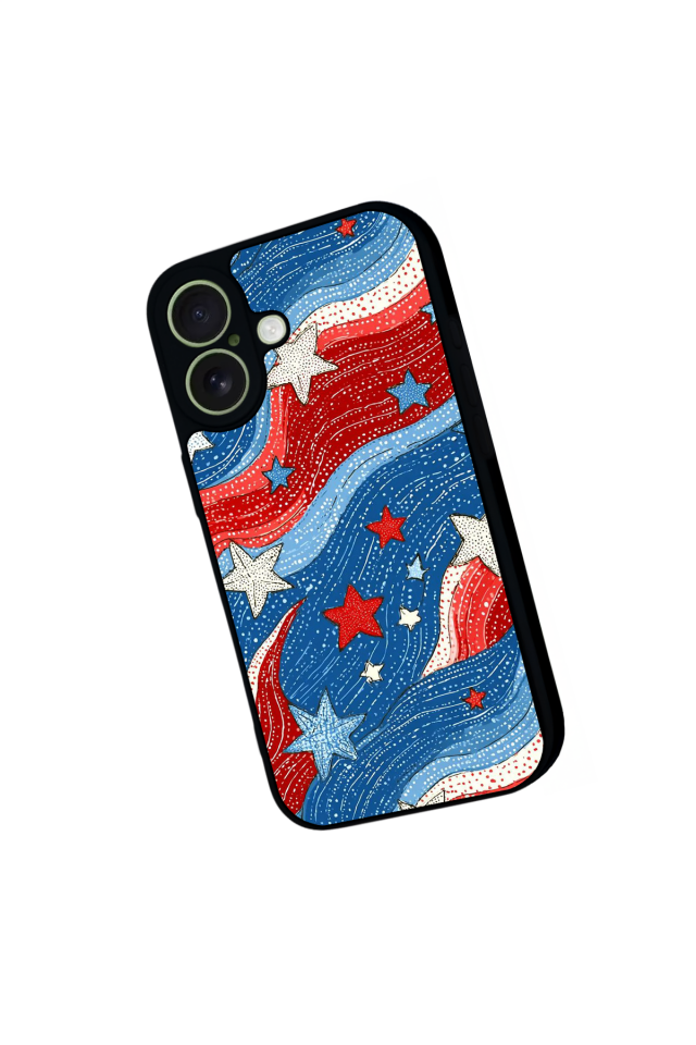 iPhone 17 Uyumlu Retro Yildizlar Tasarımlı Glossy Premium Kılıf