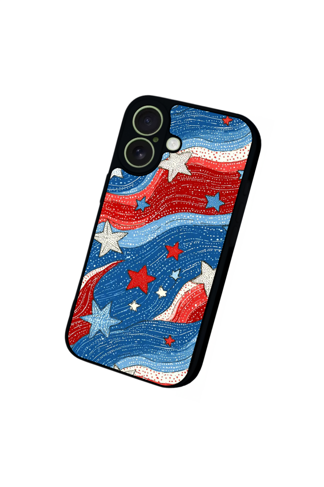 iPhone 17 Uyumlu Retro Yildizlar Tasarımlı Glossy Premium Kılıf