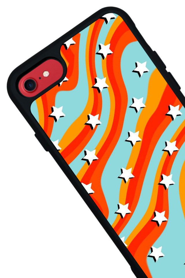 iPhone 7 Uyumlu Retro Yildizlar Tasarımlı Glossy Premium Kılıf