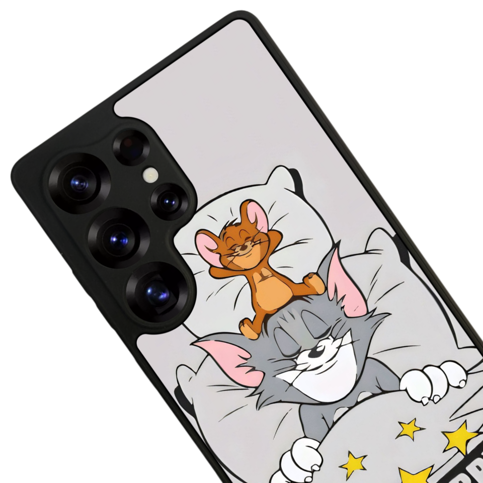Samsung Galaxy S25 Ultra Uyumlu Tom And Jerry Tasarımlı Glossy Premium Kılıf
