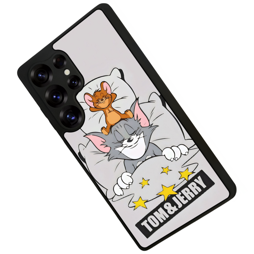 Samsung Galaxy S25 Ultra Uyumlu Tom And Jerry Tasarımlı Glossy Premium Kılıf