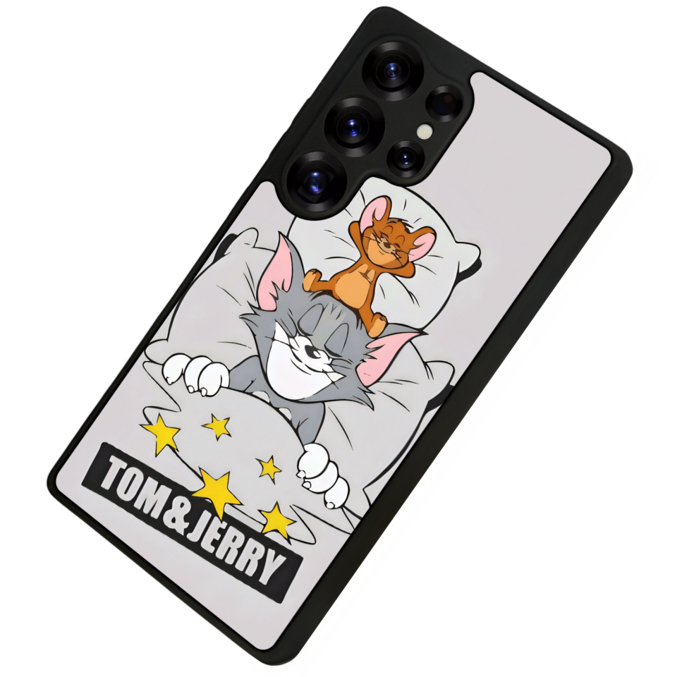 Samsung Galaxy S25 Ultra Uyumlu Tom And Jerry Tasarımlı Glossy Premium Kılıf