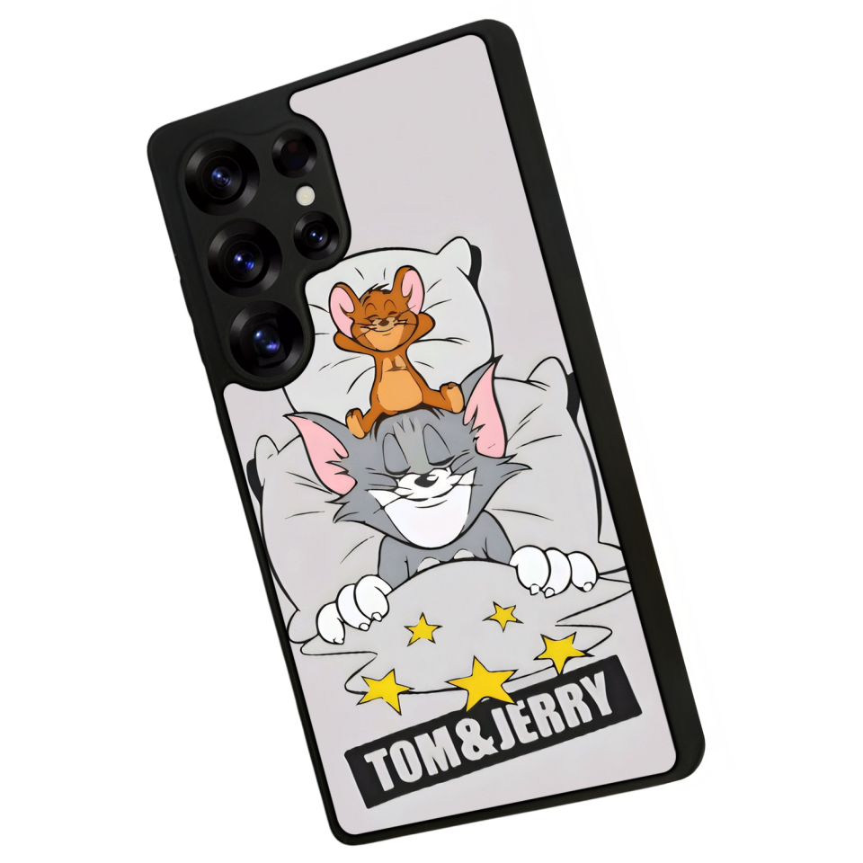 Samsung Galaxy S25 Ultra Uyumlu Tom And Jerry Tasarımlı Glossy Premium Kılıf