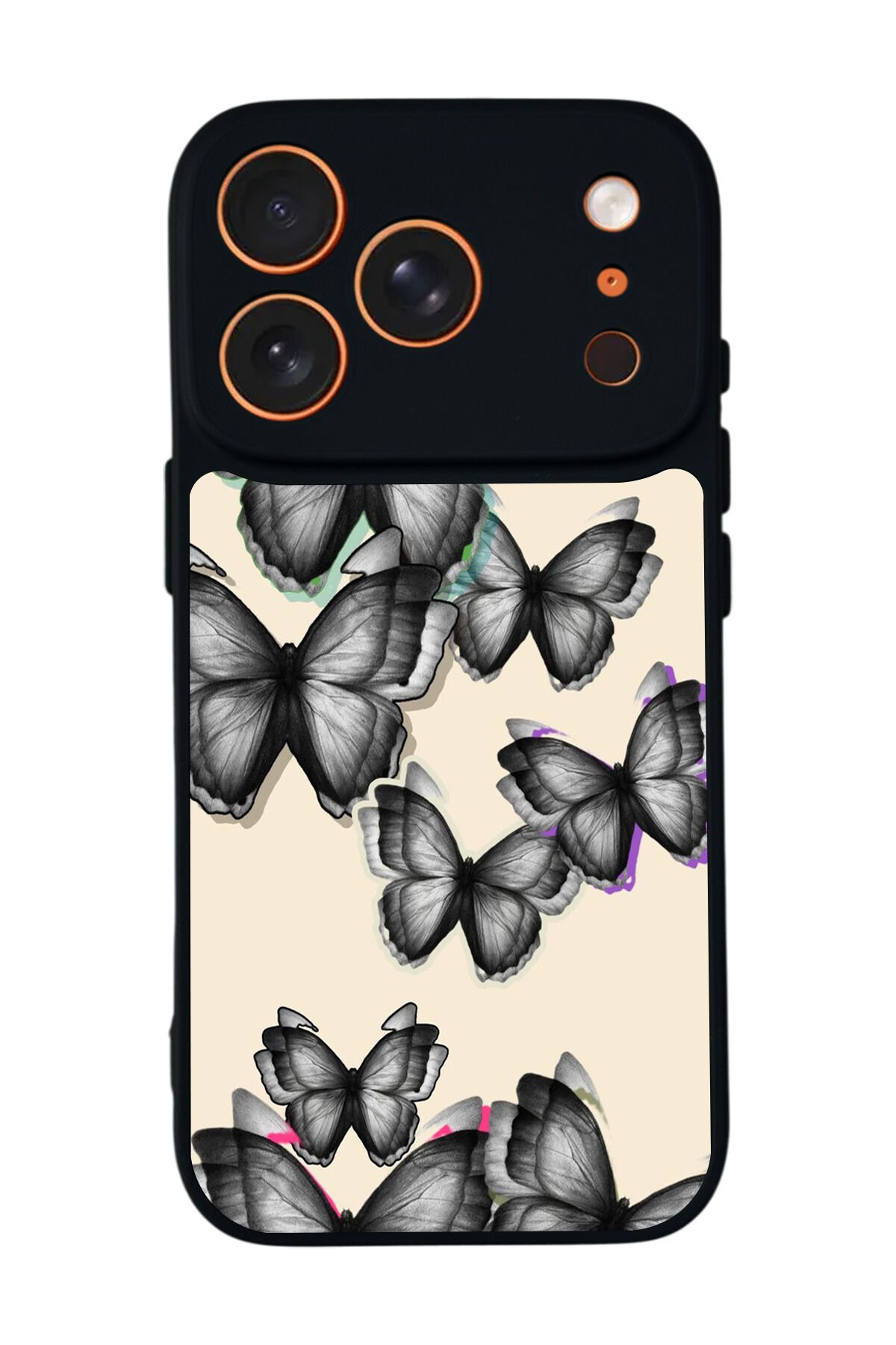 iPhone 17 Pro Max Uyumlu Kelebek Tasarımlı Glossy Premium Kılıf
