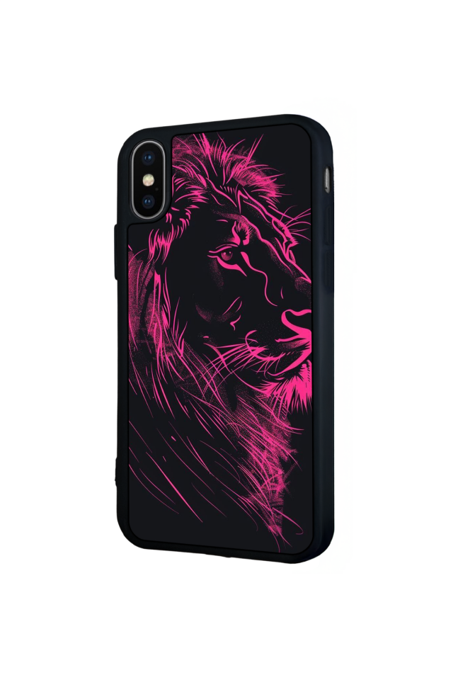 iPhone X/ XS Uyumlu Aslan Tasarımlı Glossy Premium Kılıf