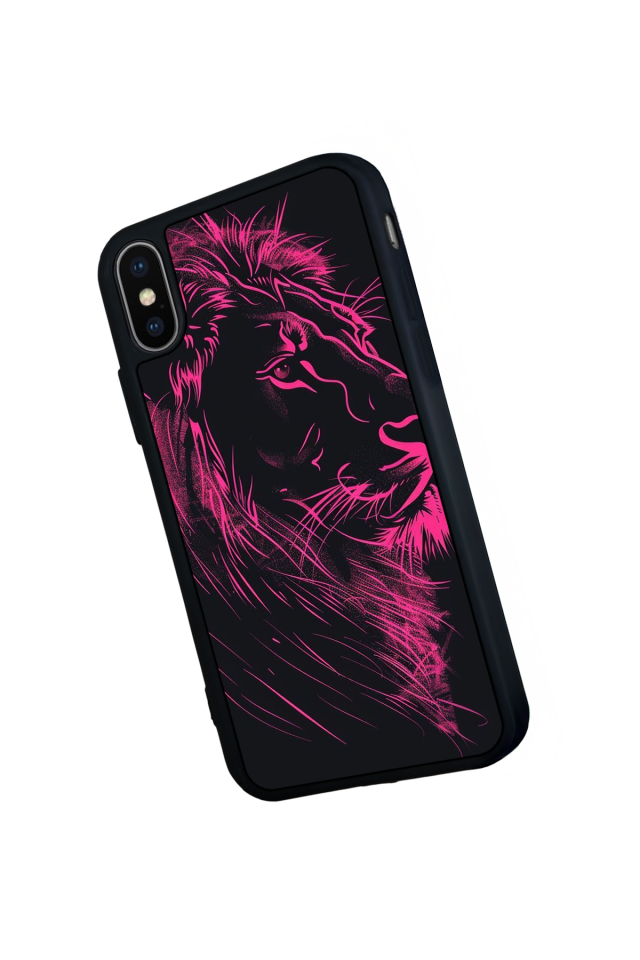 iPhone X/ XS Uyumlu Aslan Tasarımlı Glossy Premium Kılıf