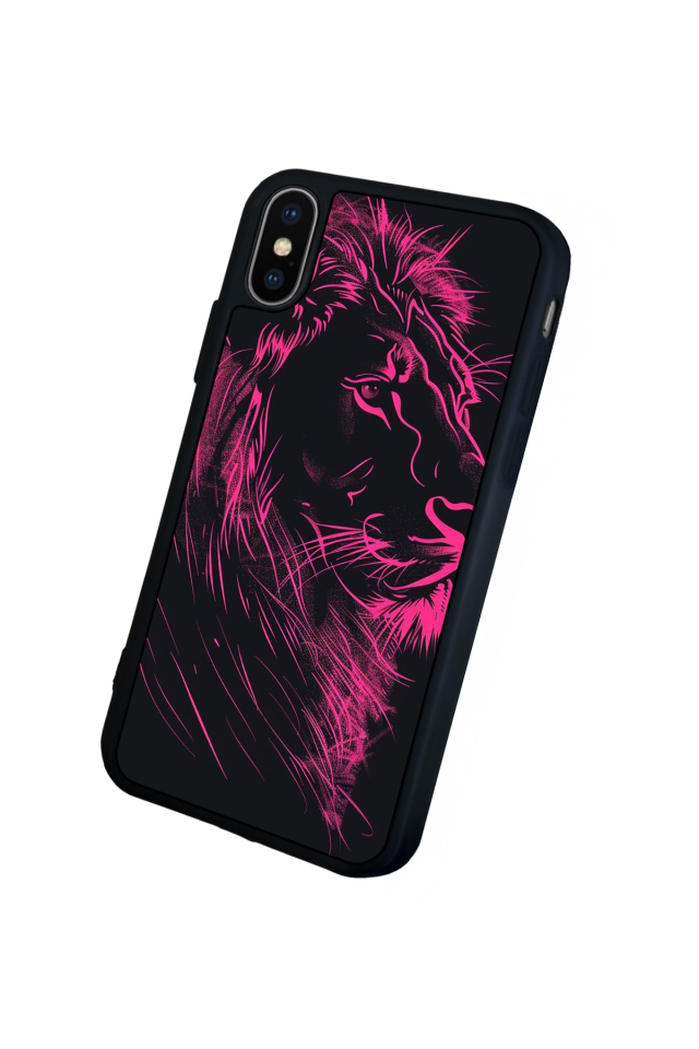 iPhone X/ XS Uyumlu Aslan Tasarımlı Glossy Premium Kılıf