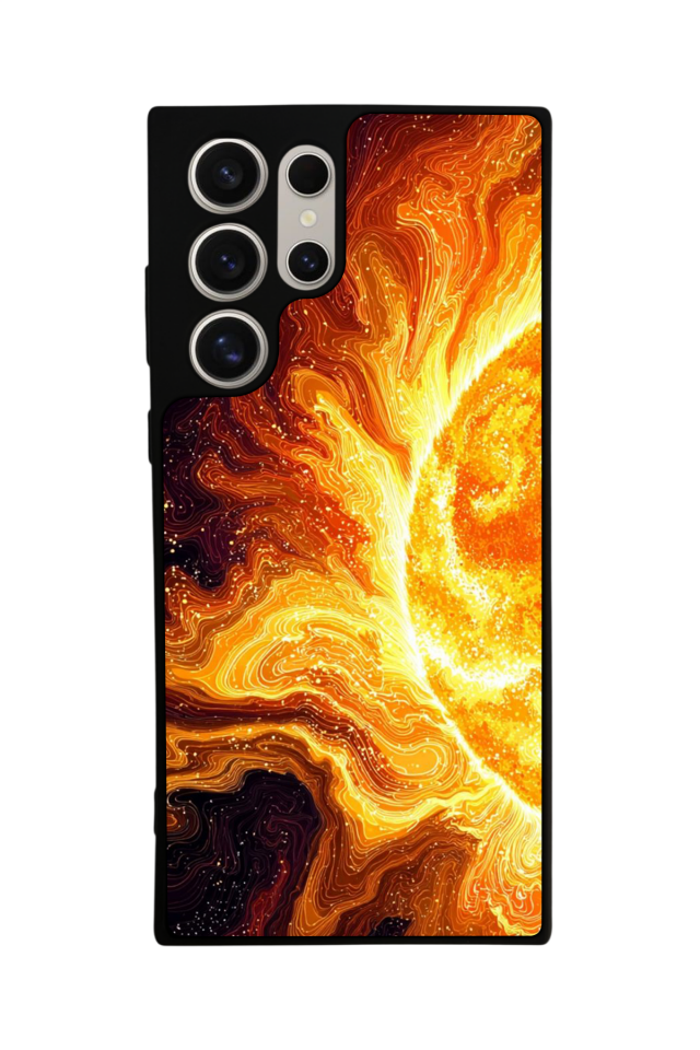 Samsung Galaxy S23 Ultra Uyumlu Güneş Tasarımlı Glossy Premium Kılıf
