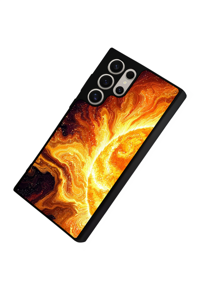 Samsung Galaxy S23 Ultra Uyumlu Güneş Tasarımlı Glossy Premium Kılıf