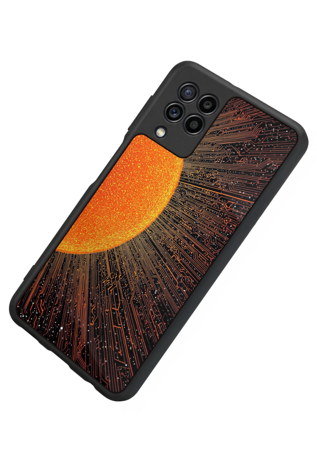 Samsung Galaxy M22 Uyumlu Güneş Tasarımlı Glossy Premium Kılıf