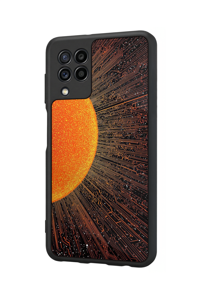 Samsung Galaxy M22 Uyumlu Güneş Tasarımlı Glossy Premium Kılıf