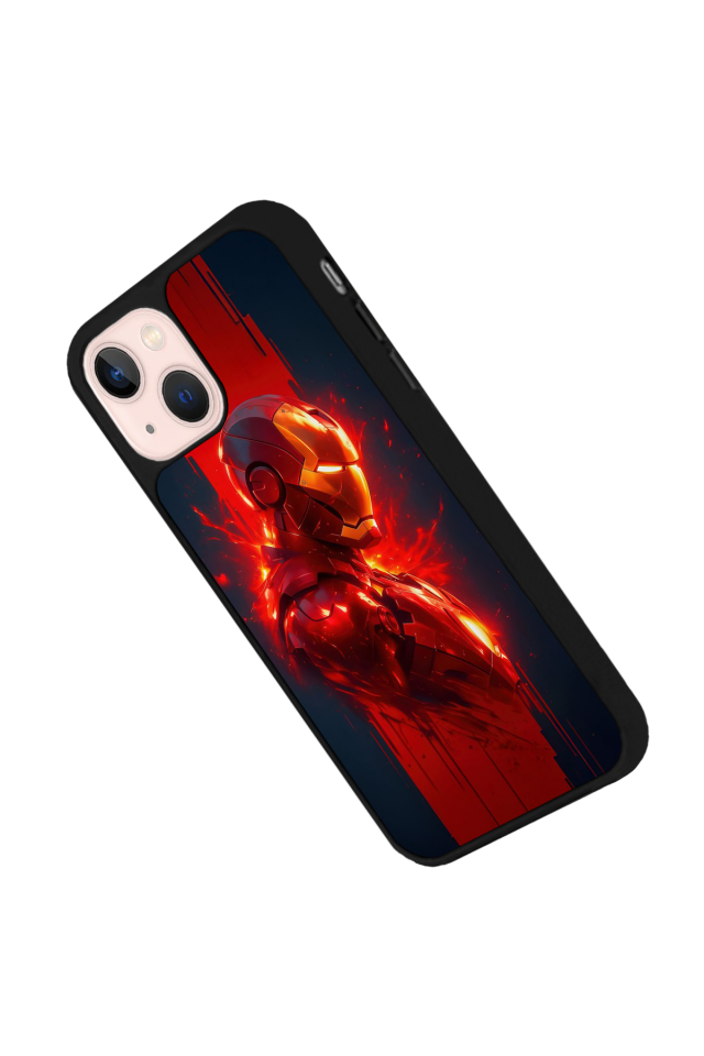 iPhone 14 Plus Uyumlu  Iron Man ( Demir Adam ) Tasarımlı Glossy Premium Kılıf