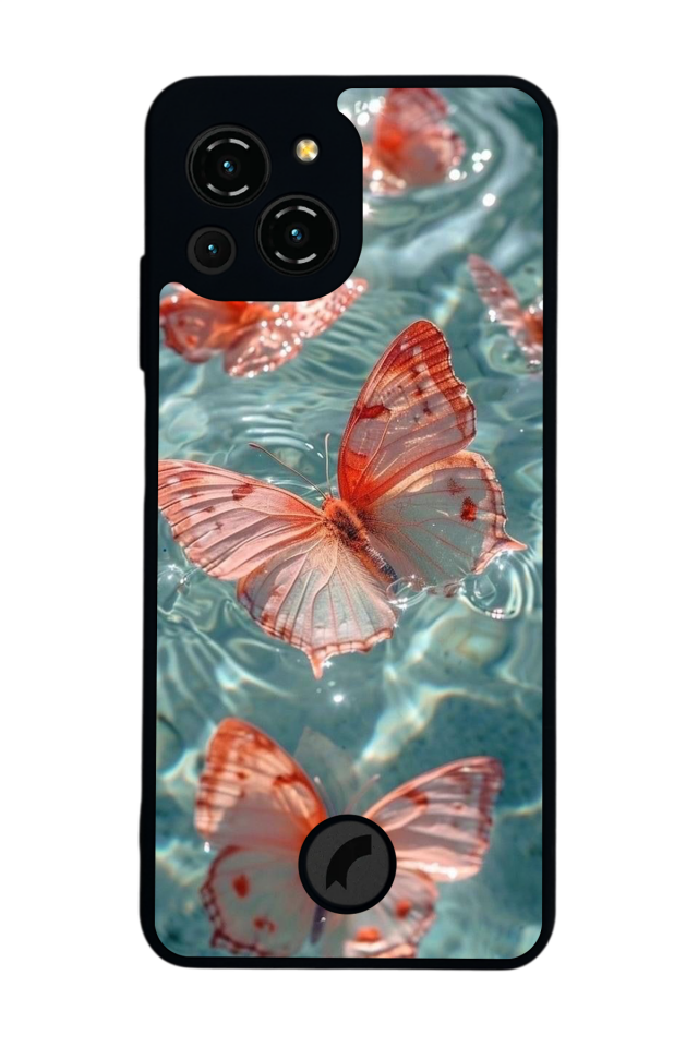Reeder S23 Pro Max Uyumlu Kelebek Tasarımlı Glossy Premium Kılıf