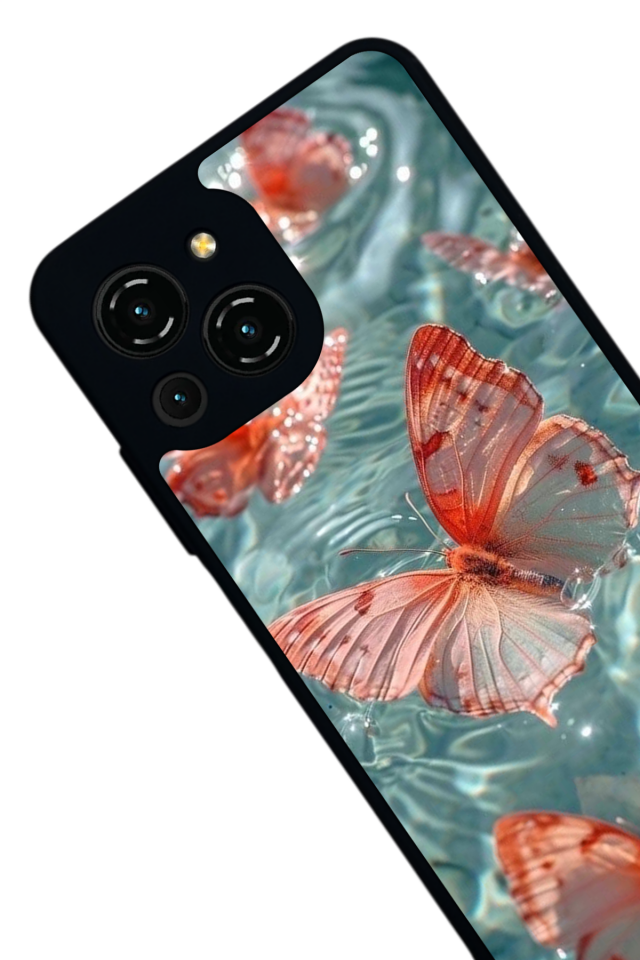 Reeder S23 Pro Max Uyumlu Kelebek Tasarımlı Glossy Premium Kılıf