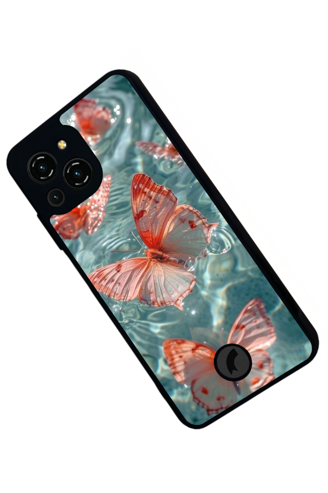 Reeder S23 Pro Max Uyumlu Kelebek Tasarımlı Glossy Premium Kılıf