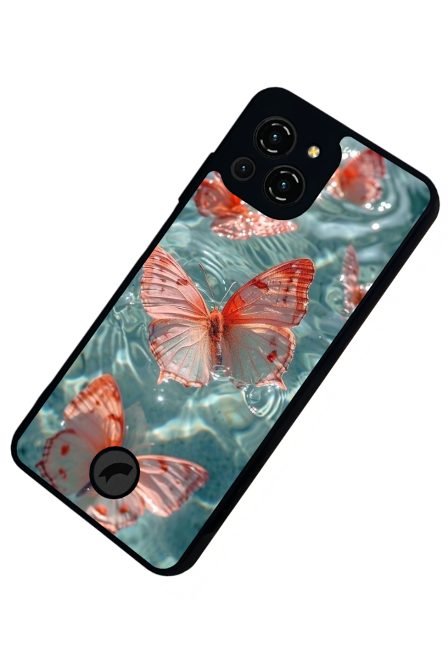 Reeder S23 Pro Max Uyumlu Kelebek Tasarımlı Glossy Premium Kılıf