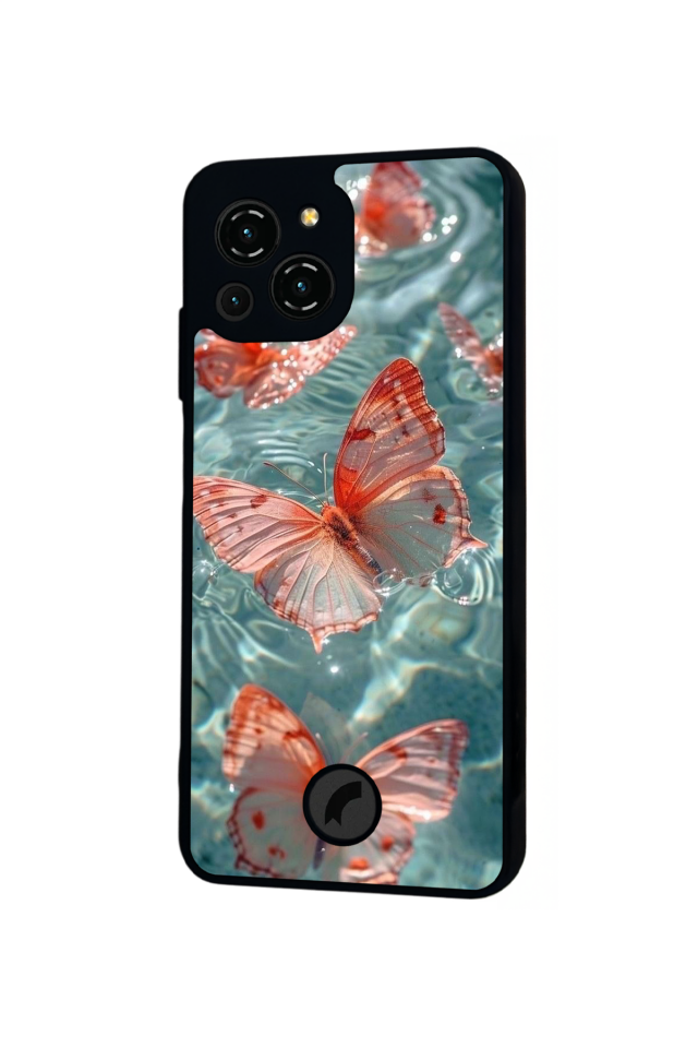 Reeder S23 Pro Max Uyumlu Kelebek Tasarımlı Glossy Premium Kılıf