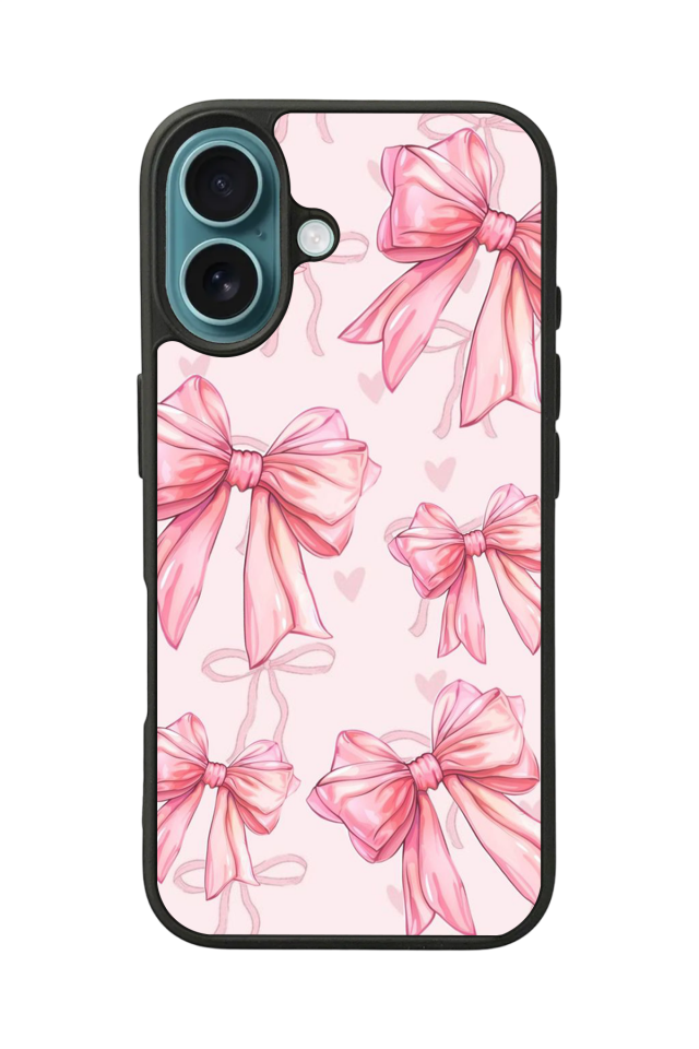 iPhone 16 Plus Uyumlu Kurdele Tasarımlı Glossy Premium Kılıf