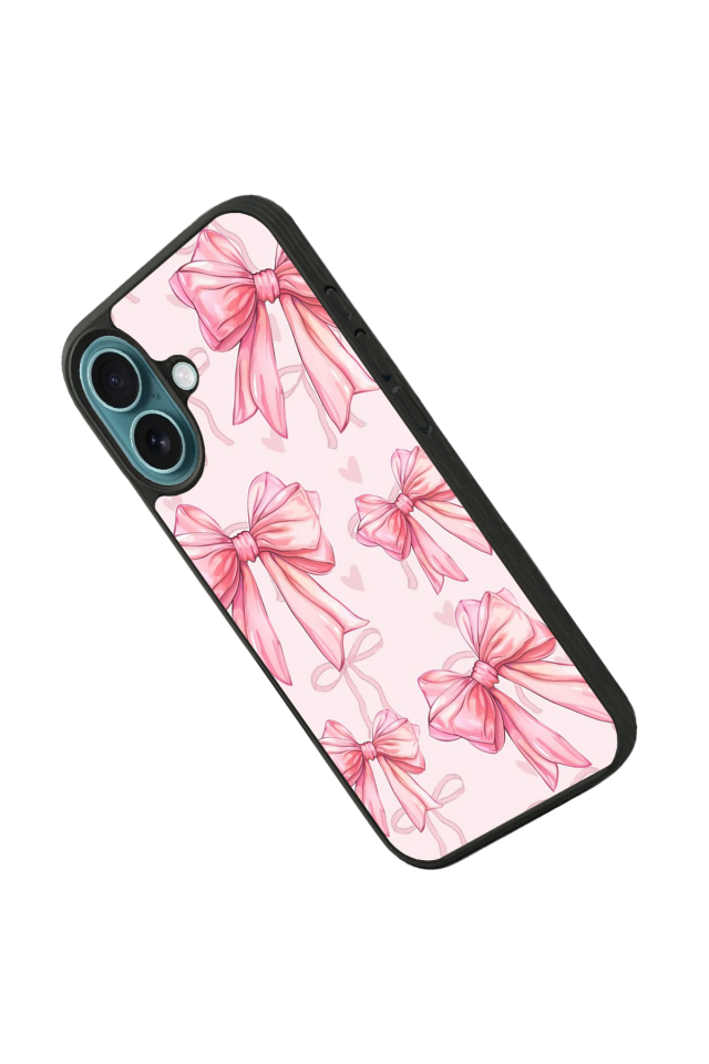 iPhone 16 Plus Uyumlu Kurdele Tasarımlı Glossy Premium Kılıf