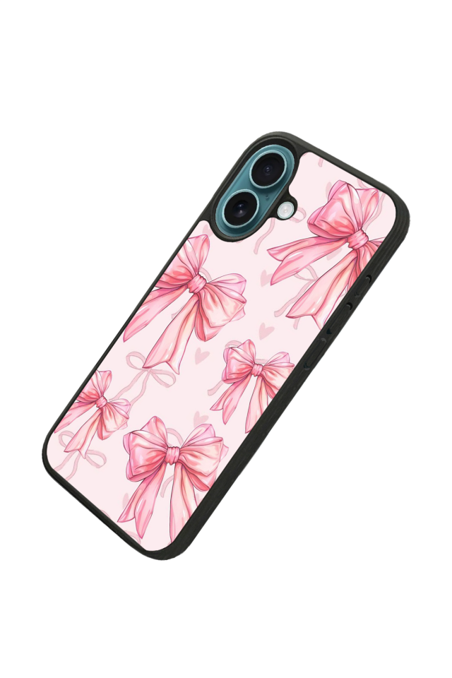 iPhone 16 Plus Uyumlu Kurdele Tasarımlı Glossy Premium Kılıf