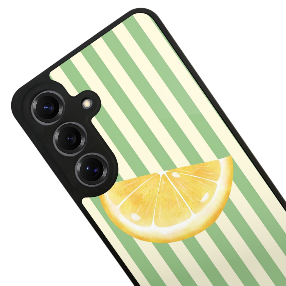 Samsung Galaxy S25 Uyumlu Limon Tasarımlı Glossy Premium Kılıf