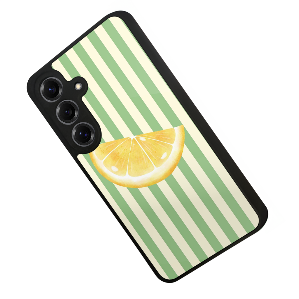 Samsung Galaxy S25 Uyumlu Limon Tasarımlı Glossy Premium Kılıf