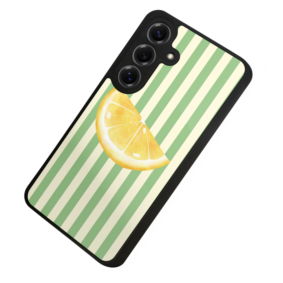 Samsung Galaxy S25 Uyumlu Limon Tasarımlı Glossy Premium Kılıf