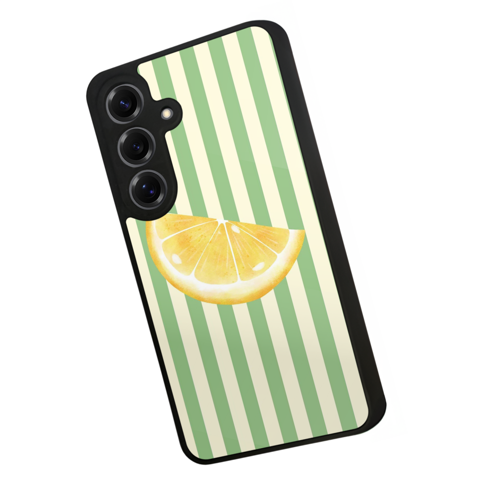 Samsung Galaxy S25 Uyumlu Limon Tasarımlı Glossy Premium Kılıf