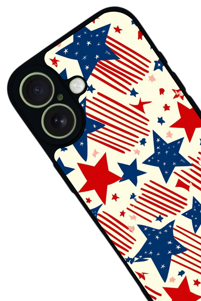 iPhone 17 Uyumlu Retro Yildizlar Tasarımlı Glossy Premium Kılıf