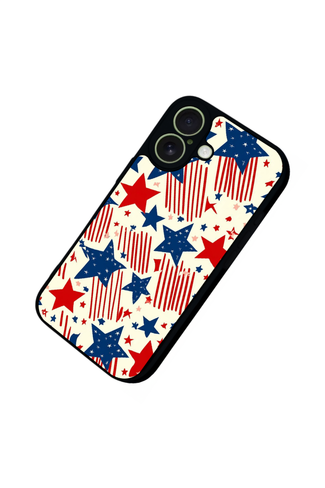 iPhone 17 Uyumlu Retro Yildizlar Tasarımlı Glossy Premium Kılıf