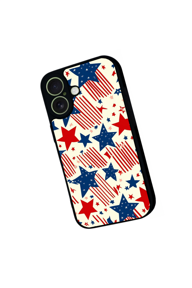 iPhone 17 Uyumlu Retro Yildizlar Tasarımlı Glossy Premium Kılıf
