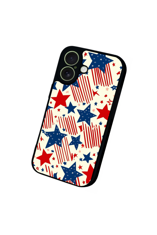 iPhone 17 Uyumlu Retro Yildizlar Tasarımlı Glossy Premium Kılıf