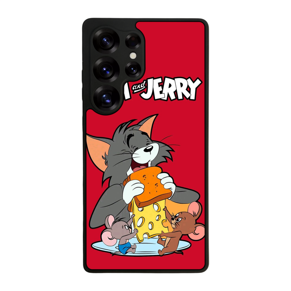 Samsung Galaxy S25 Ultra Uyumlu Tom And Jerry Tasarımlı Glossy Premium Kılıf