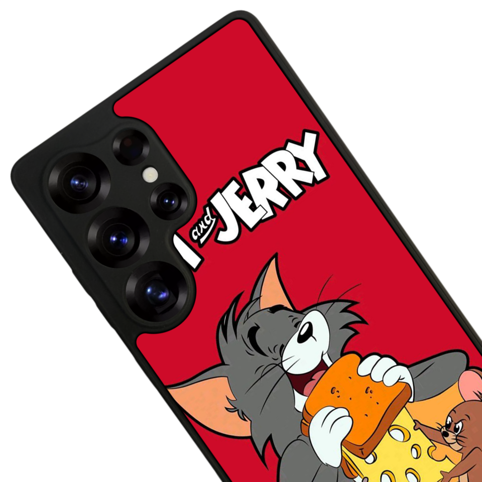 Samsung Galaxy S25 Ultra Uyumlu Tom And Jerry Tasarımlı Glossy Premium Kılıf