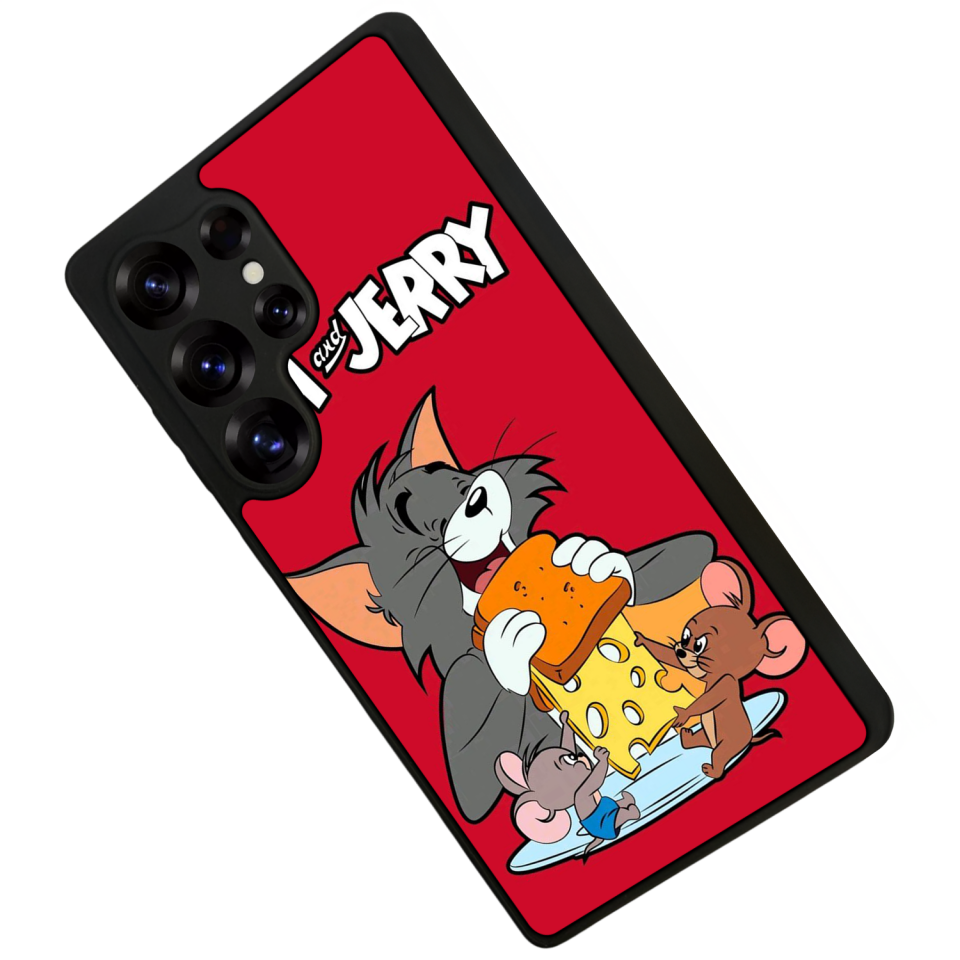 Samsung Galaxy S25 Ultra Uyumlu Tom And Jerry Tasarımlı Glossy Premium Kılıf