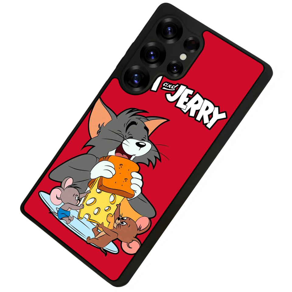 Samsung Galaxy S25 Ultra Uyumlu Tom And Jerry Tasarımlı Glossy Premium Kılıf