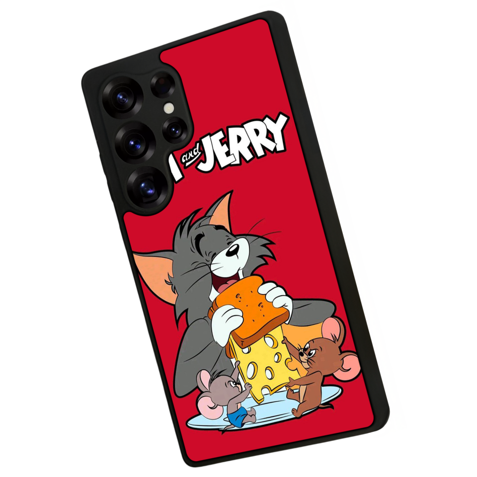 Samsung Galaxy S25 Ultra Uyumlu Tom And Jerry Tasarımlı Glossy Premium Kılıf