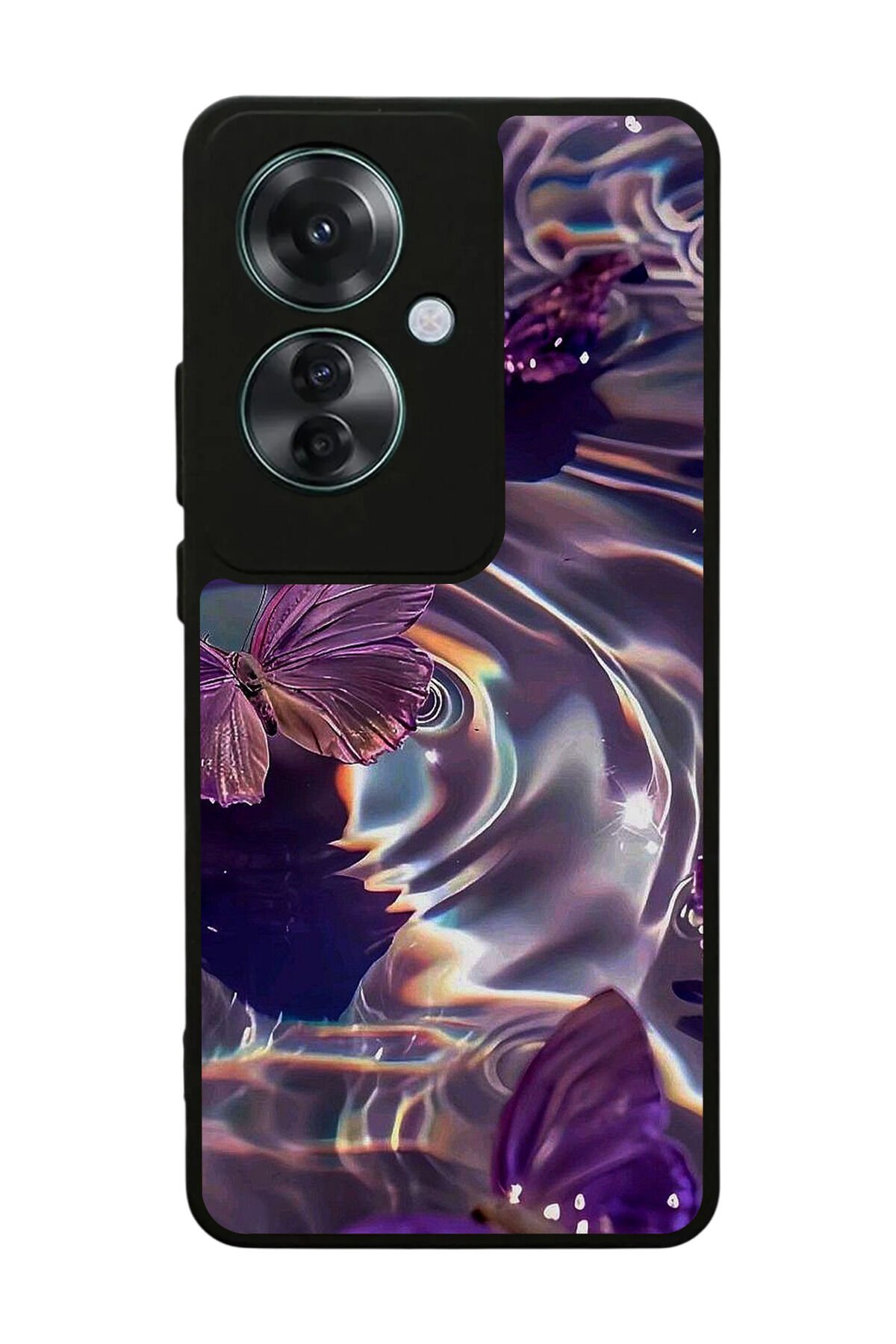 Oppo Reno 11F Uyumlu Kelebek Tasarımlı Glossy Premium Kılıf