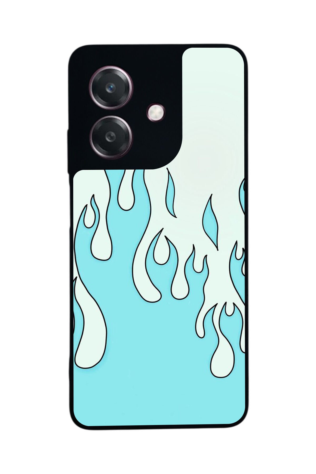 Oppo A3 5G Uyumlu Retro Flame Patterns Tasarımlı Glossy Premium Kılıf