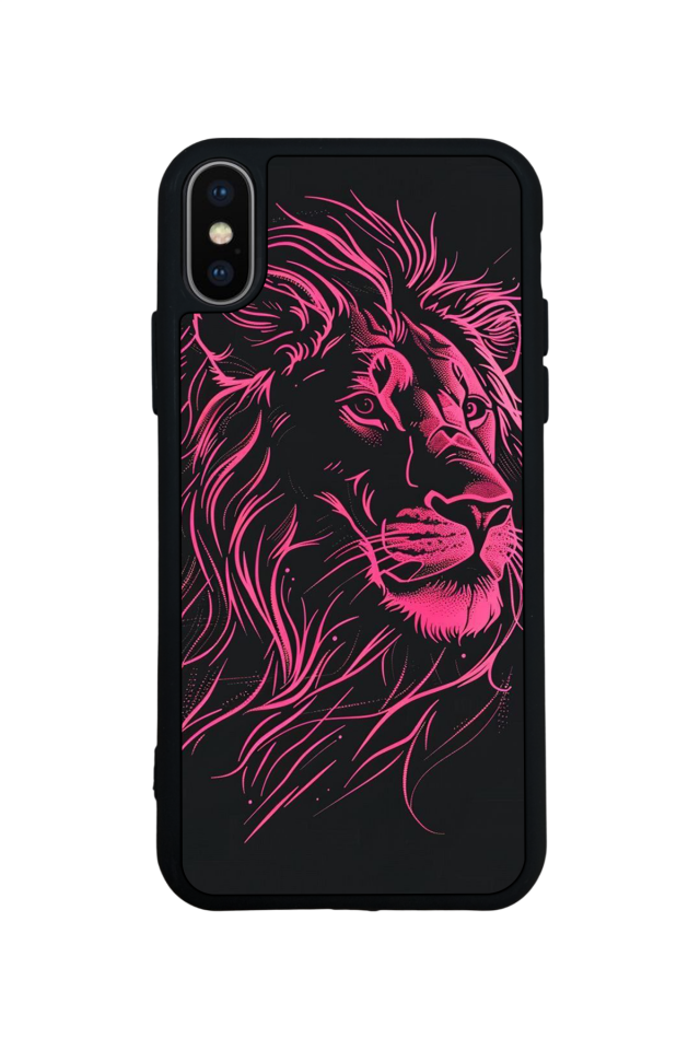 iPhone X/ XS Uyumlu Aslan Tasarımlı Glossy Premium Kılıf