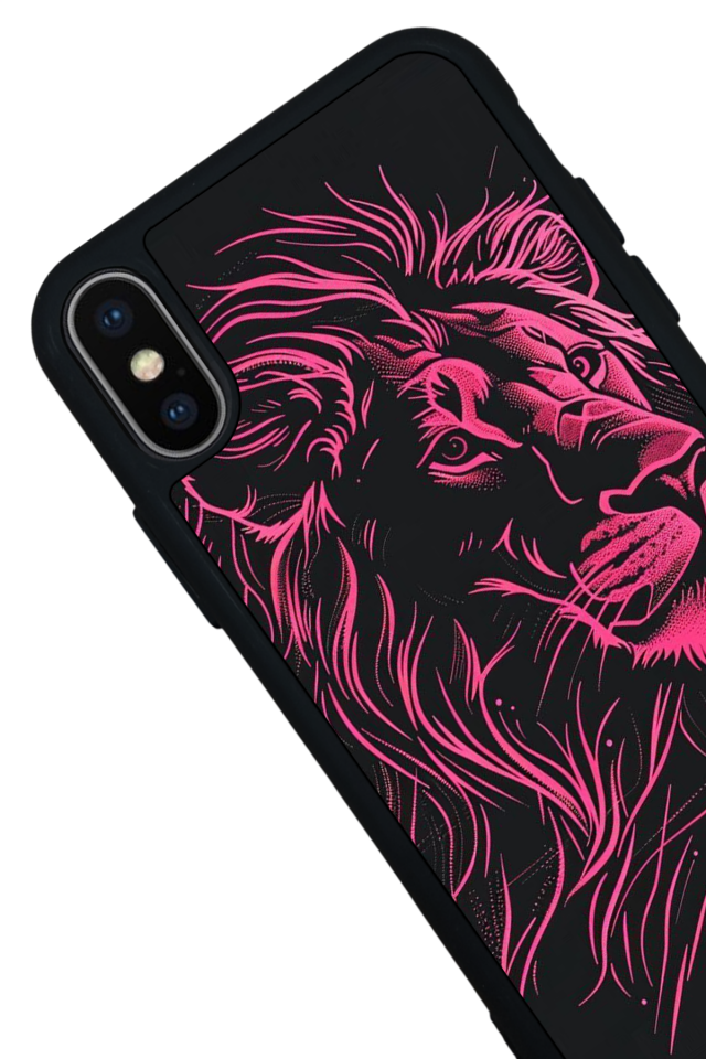 iPhone X/ XS Uyumlu Aslan Tasarımlı Glossy Premium Kılıf