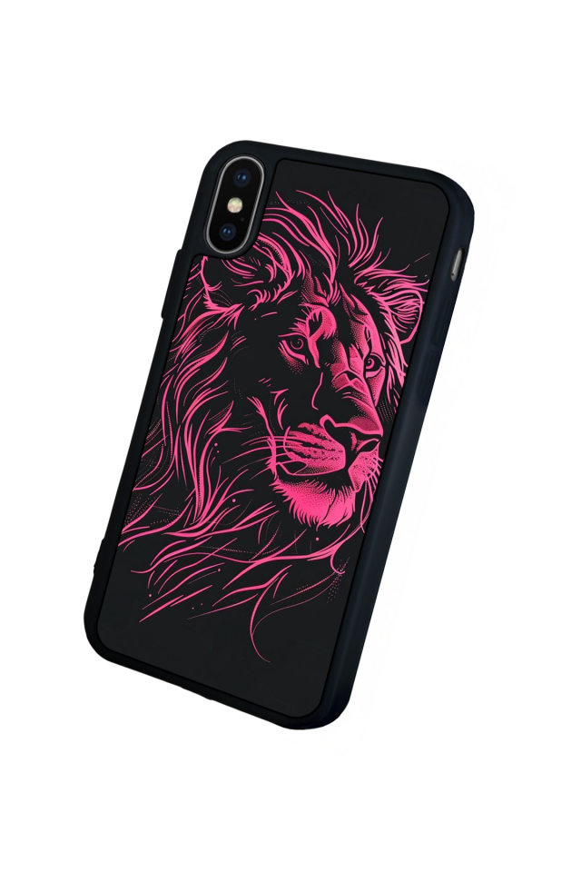 iPhone X/ XS Uyumlu Aslan Tasarımlı Glossy Premium Kılıf