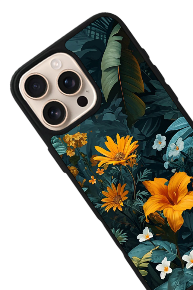 iPhone 15 Pro Max Uyumlu Botanik Tasarımlı Glossy Premium Kılıf