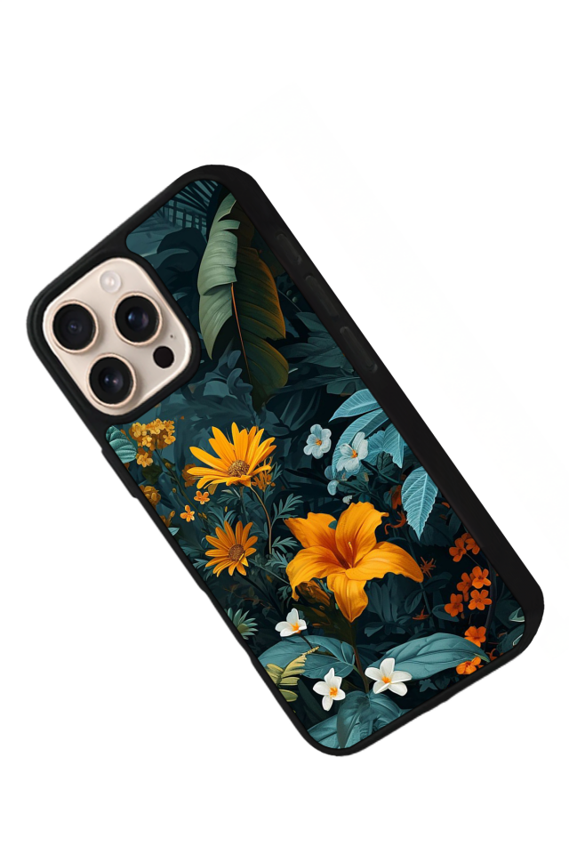 iPhone 15 Pro Max Uyumlu Botanik Tasarımlı Glossy Premium Kılıf