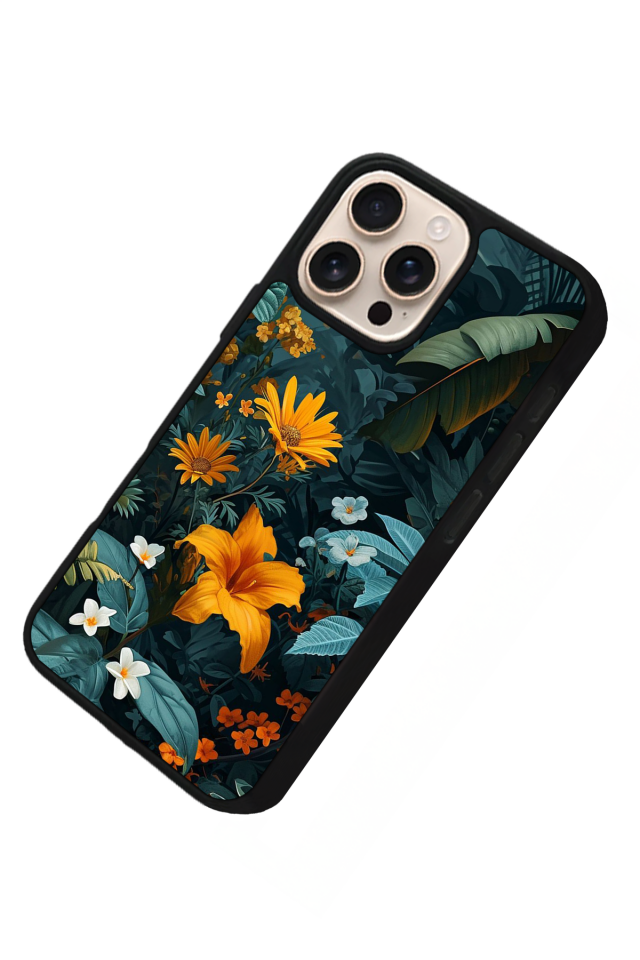 iPhone 15 Pro Max Uyumlu Botanik Tasarımlı Glossy Premium Kılıf