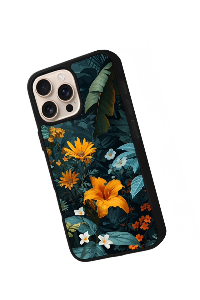 iPhone 15 Pro Max Uyumlu Botanik Tasarımlı Glossy Premium Kılıf