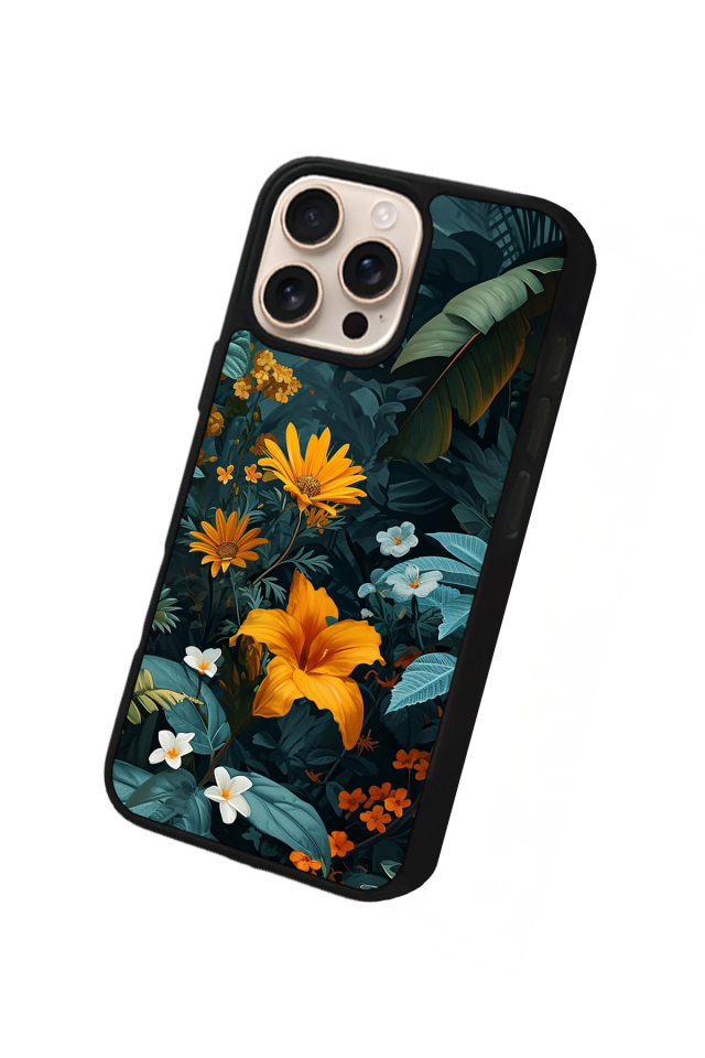 iPhone 15 Pro Max Uyumlu Botanik Tasarımlı Glossy Premium Kılıf